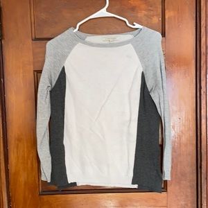 Gray color block sweater